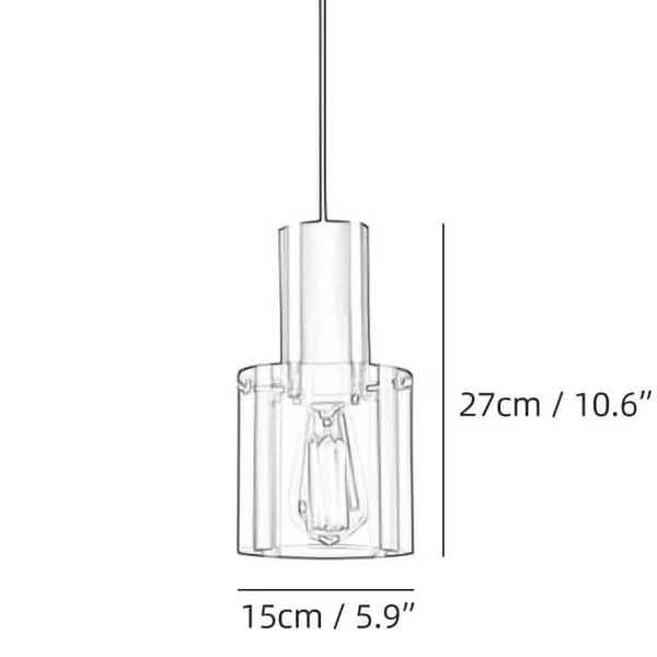 Cylindrical Glass Pendant Light