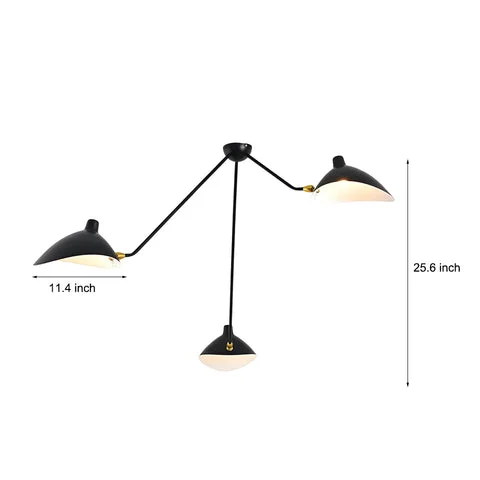 Dazuma Rotatable 3-Light Modern Ceiling Light Fixture