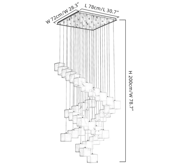 marble box creative chandelier