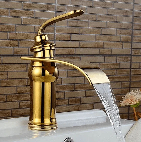 Ames - Vintage Brass Waterfall Faucet-Homelova