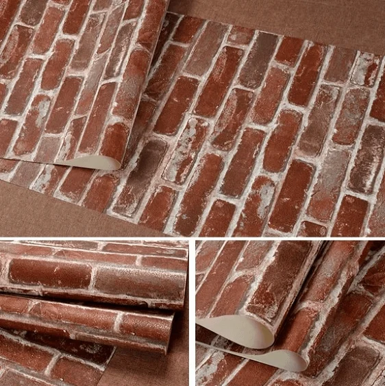 Carter - Rustic Vintage 3D Faux Brick Wallpaper Roll-Homelova