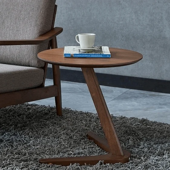Claude - Vintage Wooden Round Coffee Table-Homelova