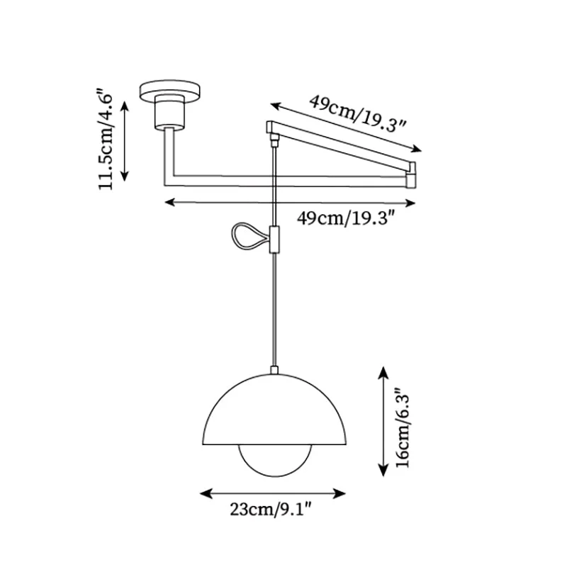 Color Swing Arm Pendant Light-Homelova