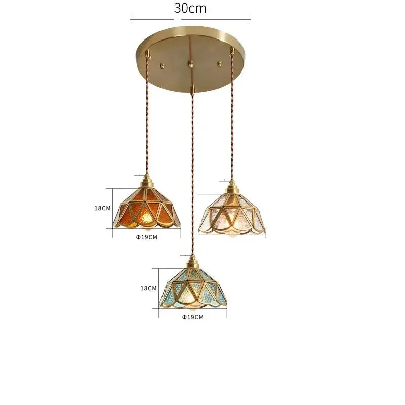 Dala - Vintage Stained Glass Pendant Light-Homelova