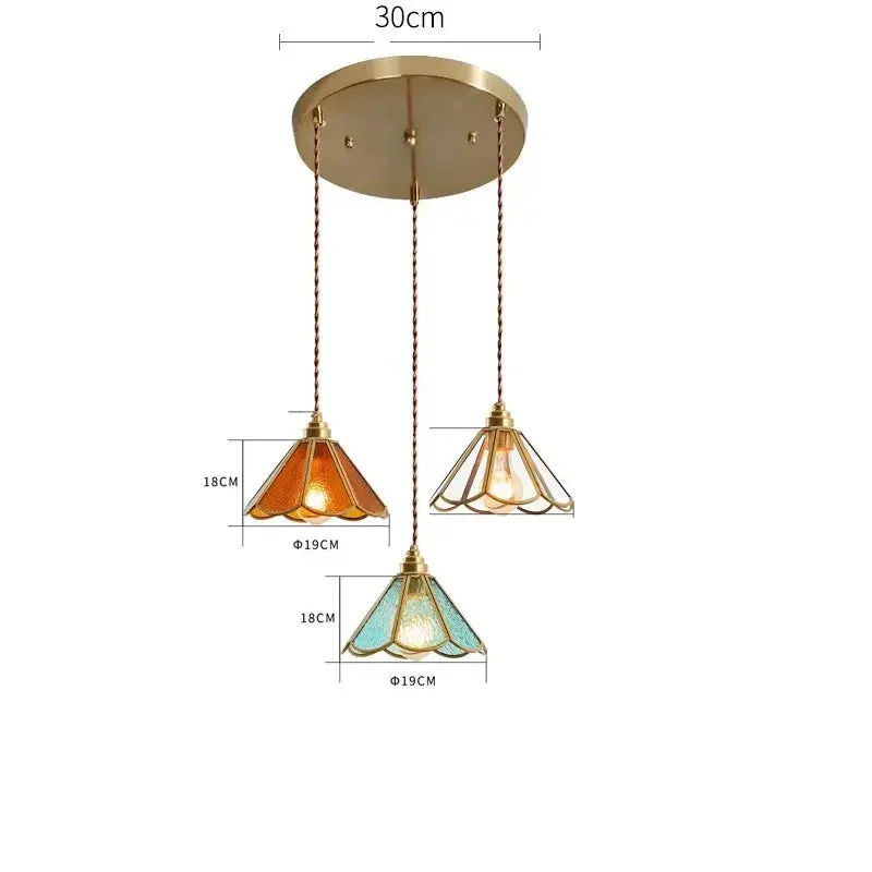 Dala - Vintage Stained Glass Pendant Light-Homelova
