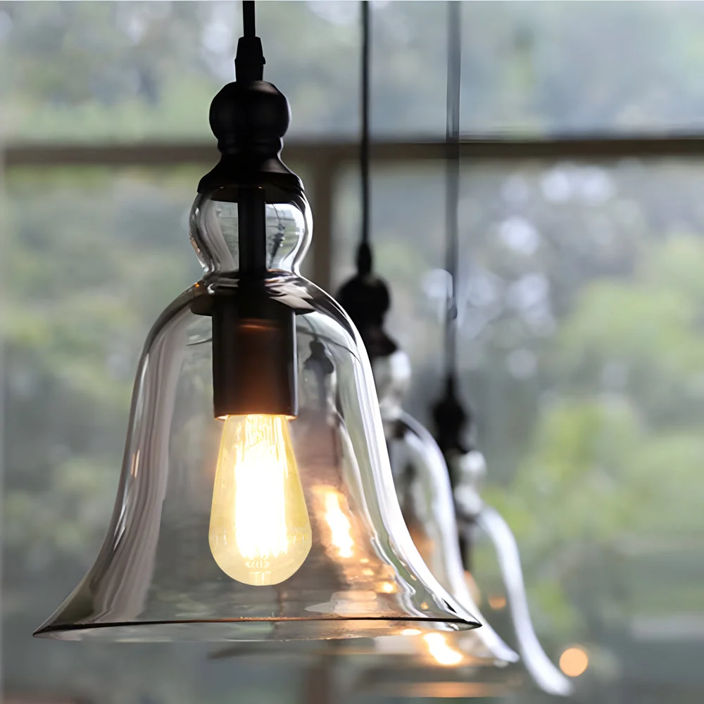 Vintage Chimes-Inspired Iron and Glass Pendant Light-Homelova