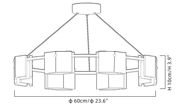 Diamond shaped marble chandelier