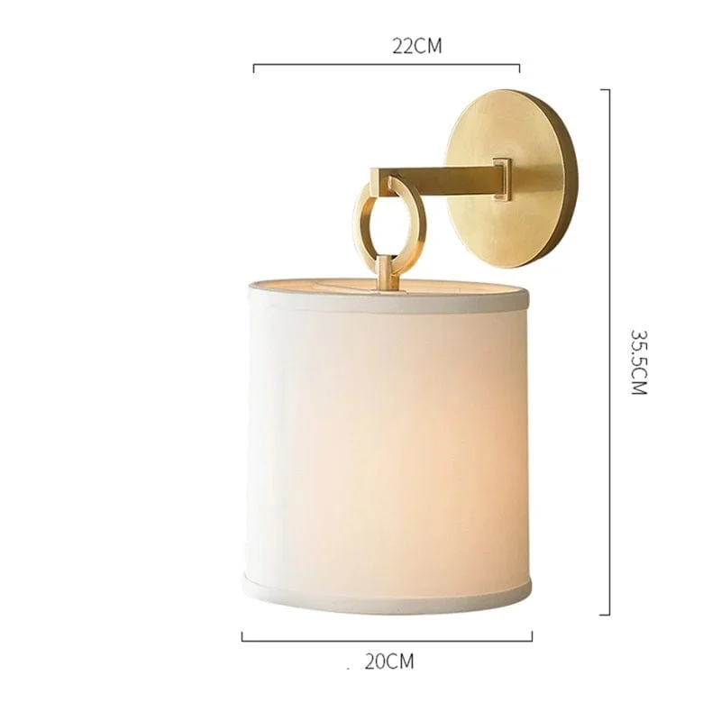 Full Circle - Wall Lamp With Vintage Fabric Shade-Homelova
