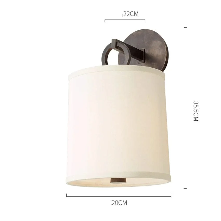 Full Circle - Wall Lamp With Vintage Fabric Shade-Homelova
