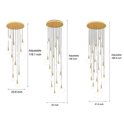 Minimalist Stepless Dimming LED Nordic Duplex Stair Chandelier Pendant Lighting - Dazuma