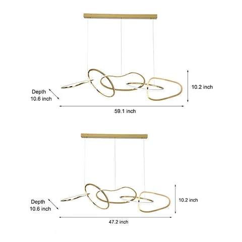 Irregular Circular Chainlink Dimmable LED Plating Modern Chandeliers