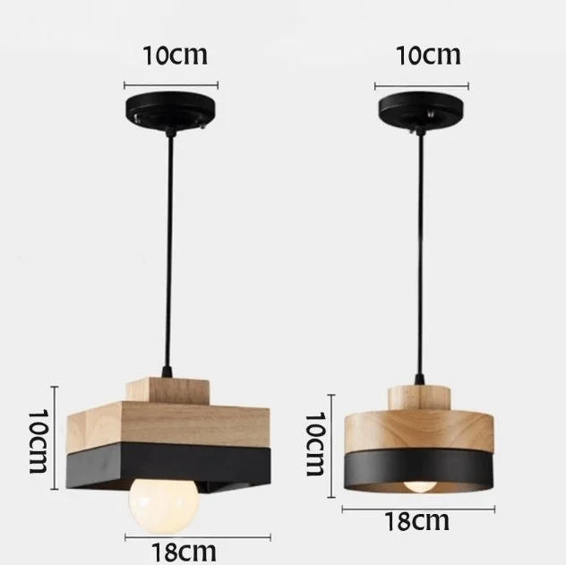 Hatria - Pendant Light Wooden LED (square or round)-Homelova