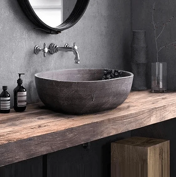 Laila - Vintage Antique Cement Wash Basin-Homelova