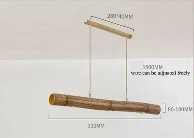 Mey - Rustic Linear Style Pendant Lamp Made of Natural Bamboo-Homelova