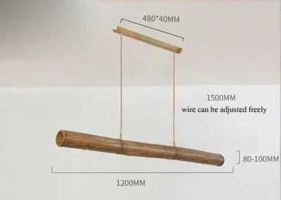 Mey - Rustic Linear Style Pendant Lamp Made of Natural Bamboo-Homelova