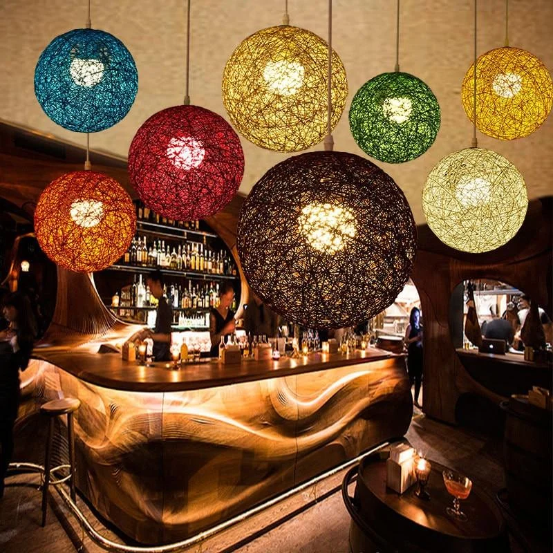Hilde - Vintage Wicker Pendant Lamp-Homelova