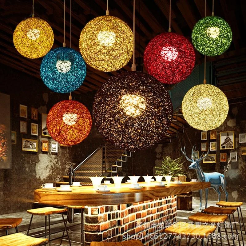 Hilde - Vintage Wicker Pendant Lamp-Homelova