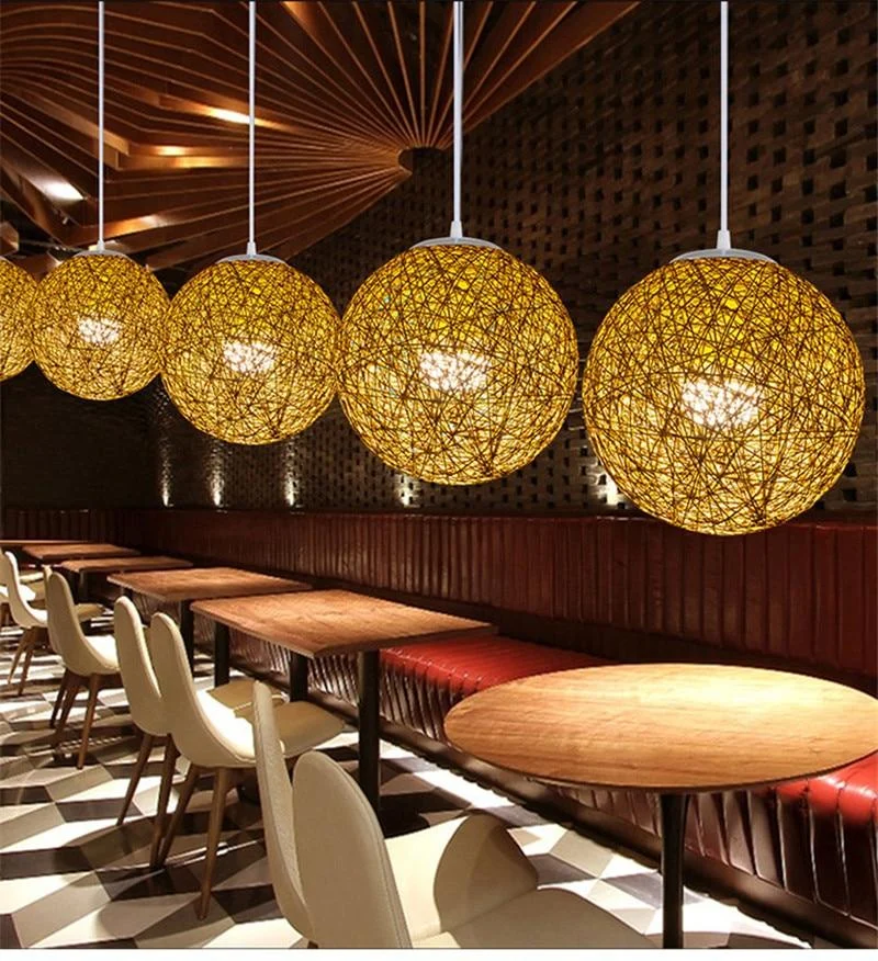 Hilde - Vintage Wicker Pendant Lamp-Homelova