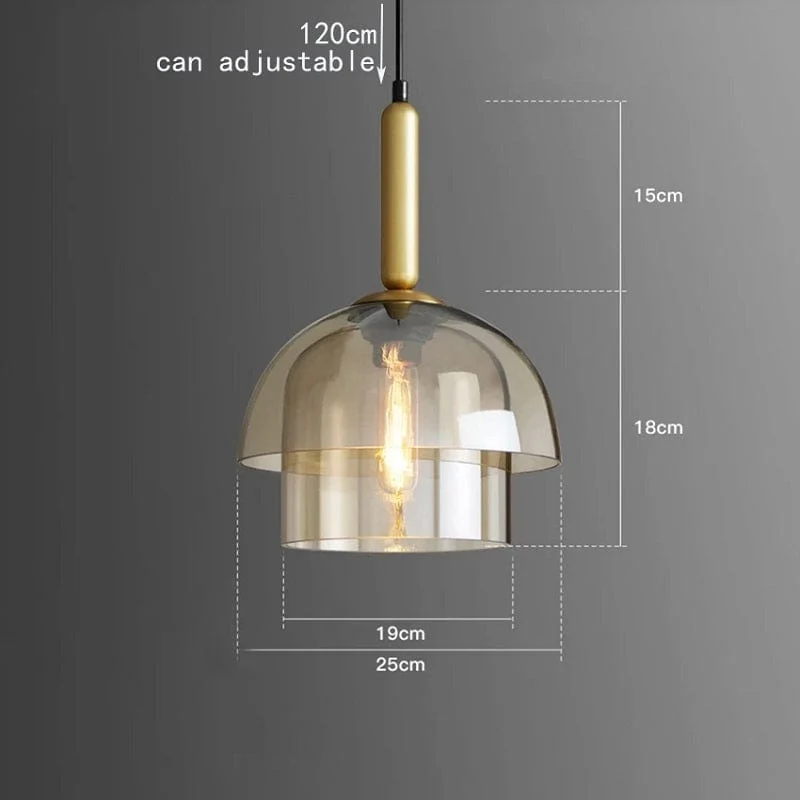 Niccolo - Cognac Glass Hanging Lamp Modern-Homelova