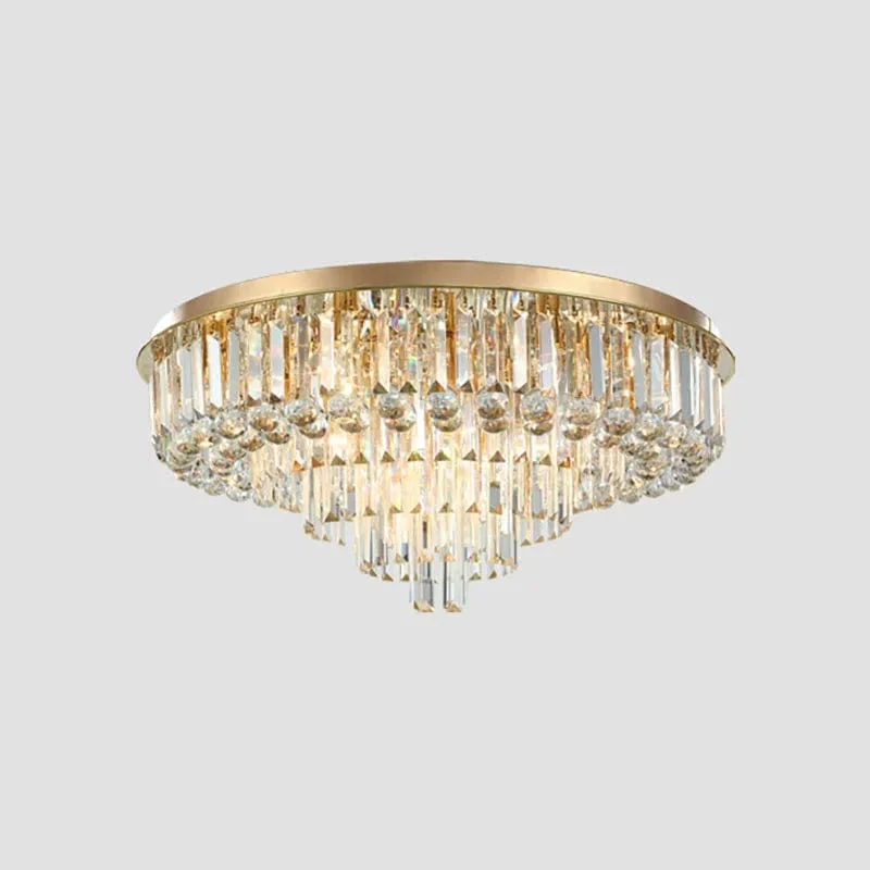 Oline - Ceiling Lamp Round Luxury Black Gold Silver Lighting Fixture-Homelova