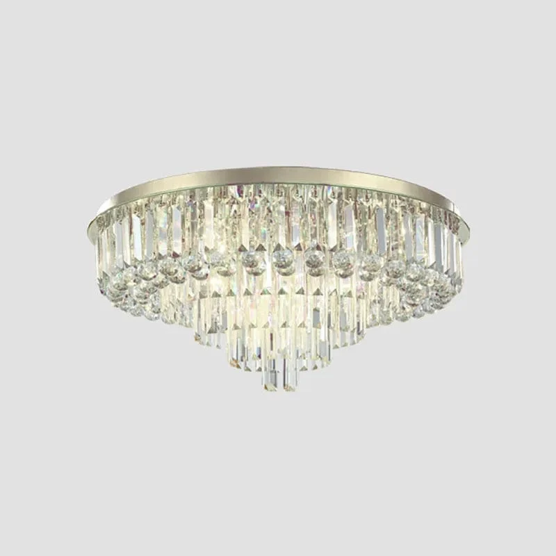 Oline - Ceiling Lamp Round Luxury Black Gold Silver Lighting Fixture-Homelova
