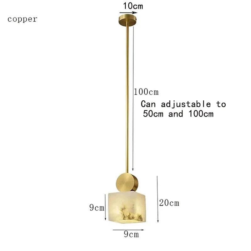 Risto - Nordic marble Pendant Lamp Luxury  Copper-Homelova