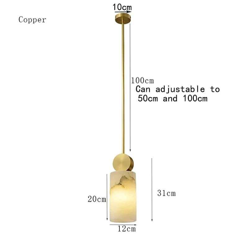 Risto - Nordic marble Pendant Lamp Luxury  Copper-Homelova