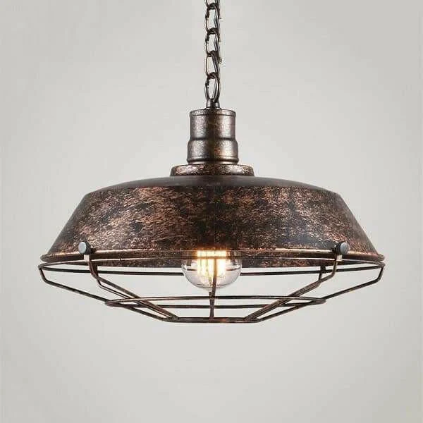 Cotther - Industrial Vintage Metal Cage Hanging Ceiling Pendant Light-Homelova