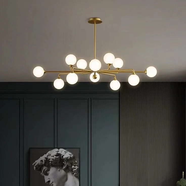 Staggered Glass Globes Chandelier-Homelova