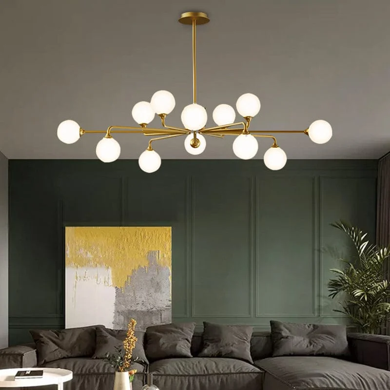 Staggered Glass Globes Chandelier-Homelova