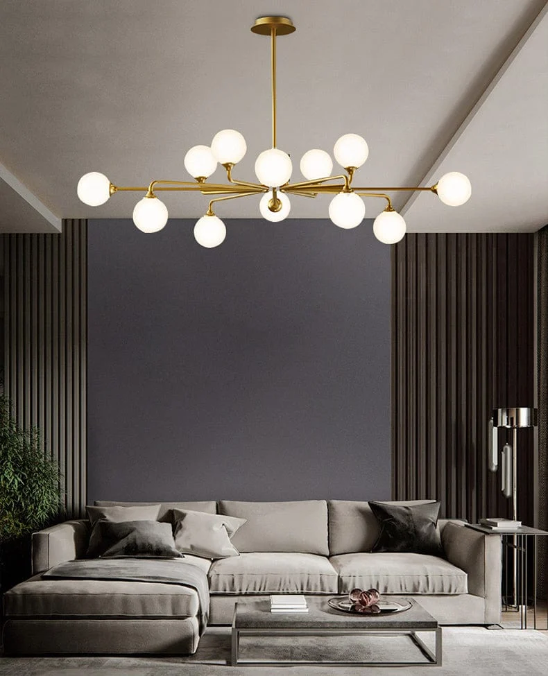 Staggered Glass Globes Chandelier-Homelova