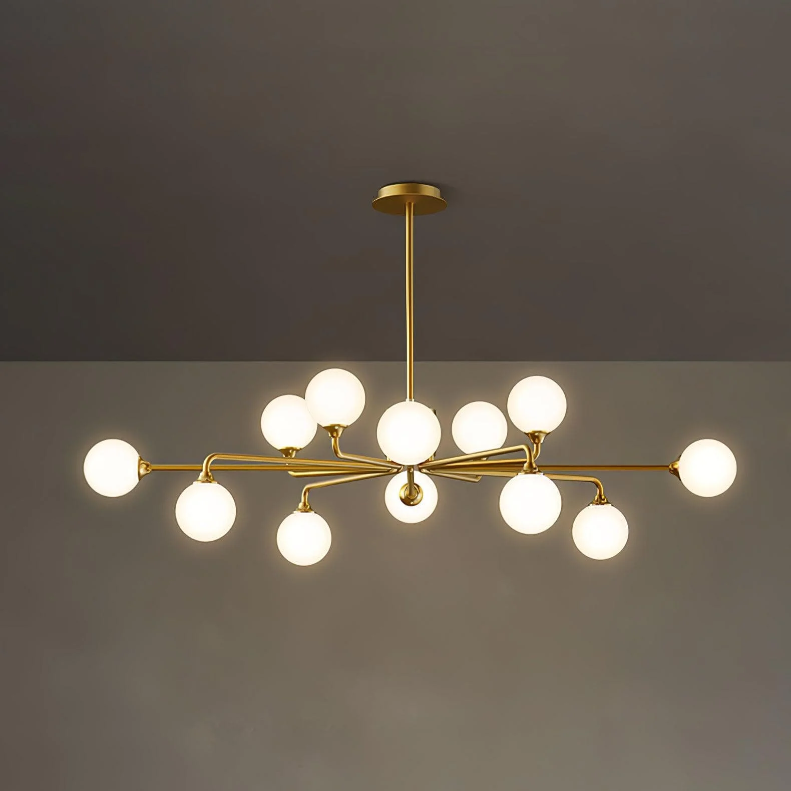 Staggered Glass Globes Chandelier-Homelova