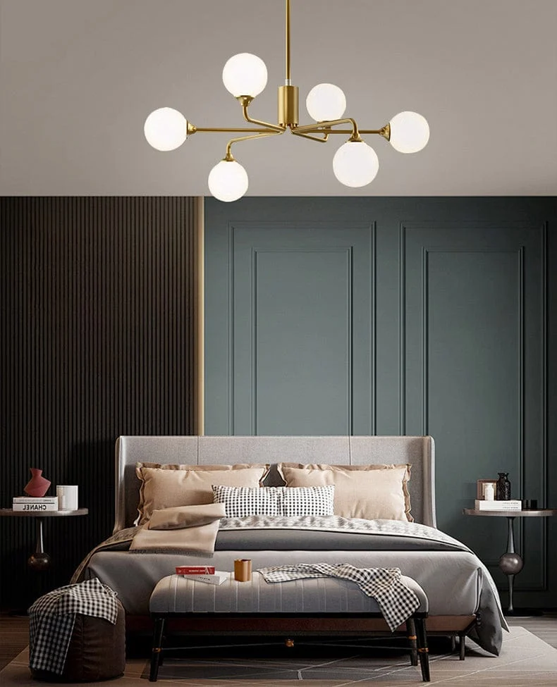 Staggered Glass Globes Chandelier-Homelova