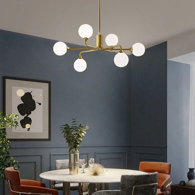 Staggered Glass Globes Chandelier-Homelova
