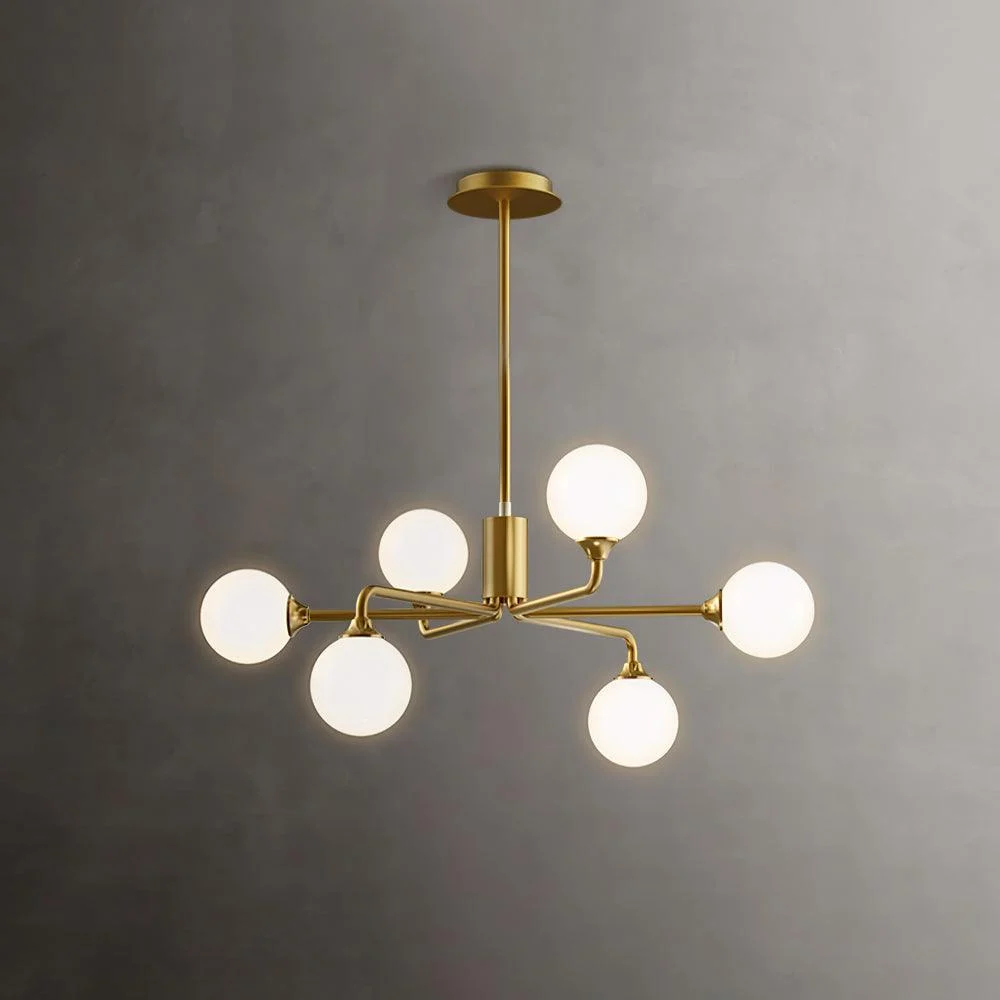Staggered Glass Globes Chandelier-Homelova