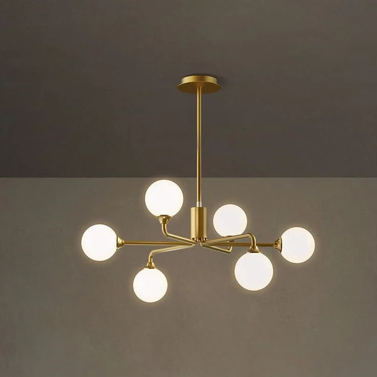 Staggered Glass Globes Chandelier-Homelova
