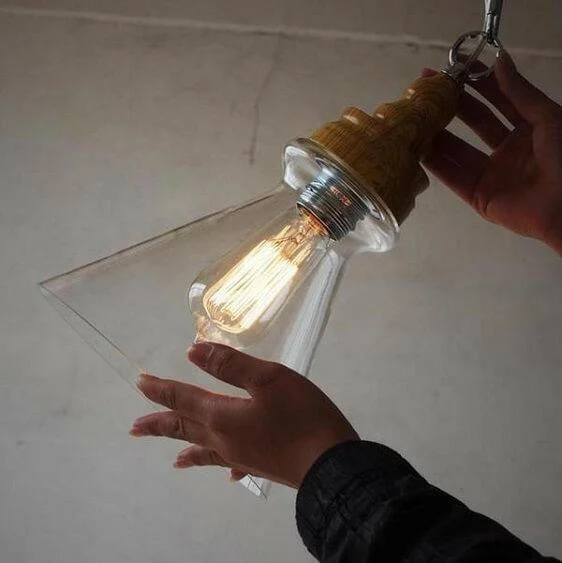 Thalia - Clear Glass Vintage Antique Hanging Light-Homelova