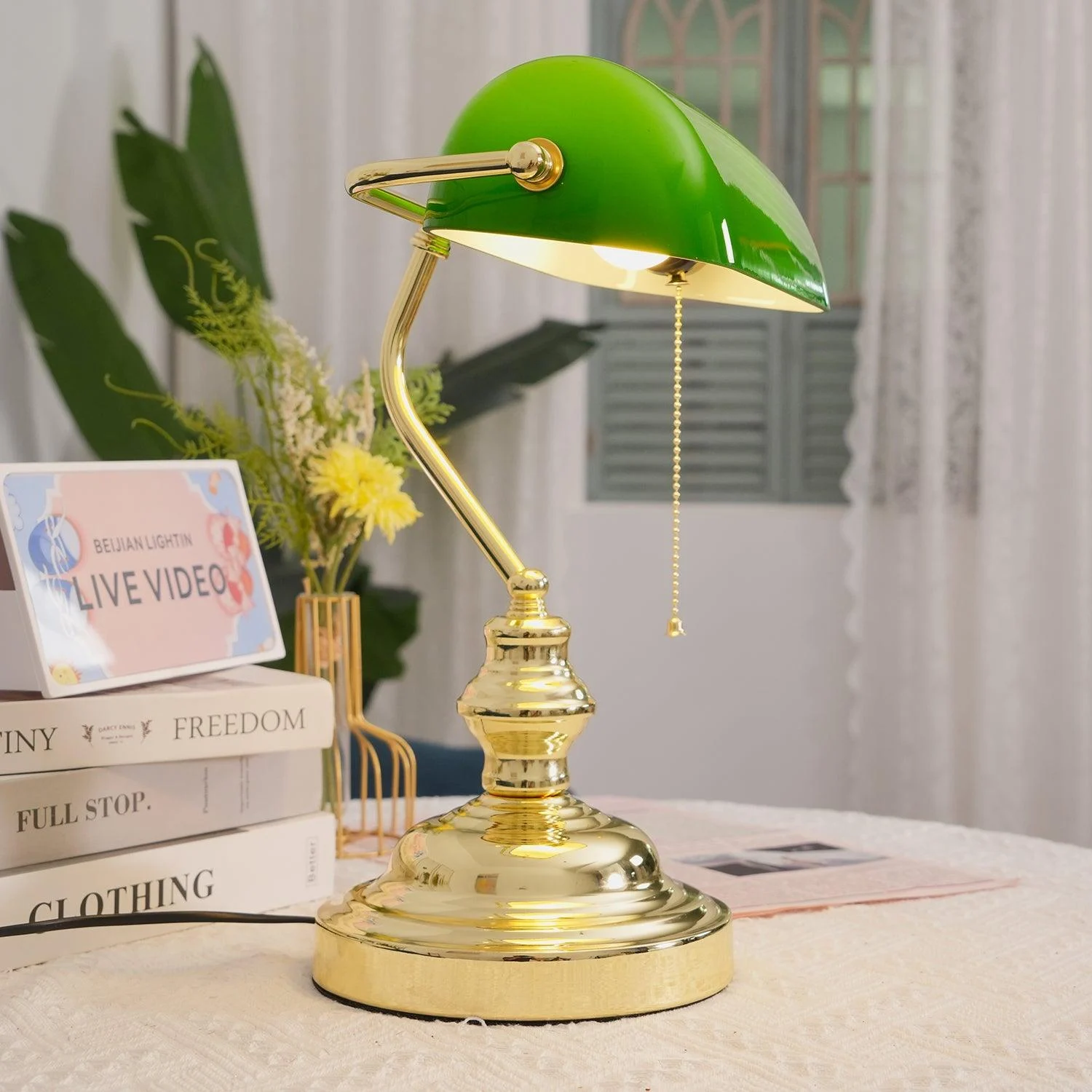 Vintage Bankers Table Lamp-Homelova