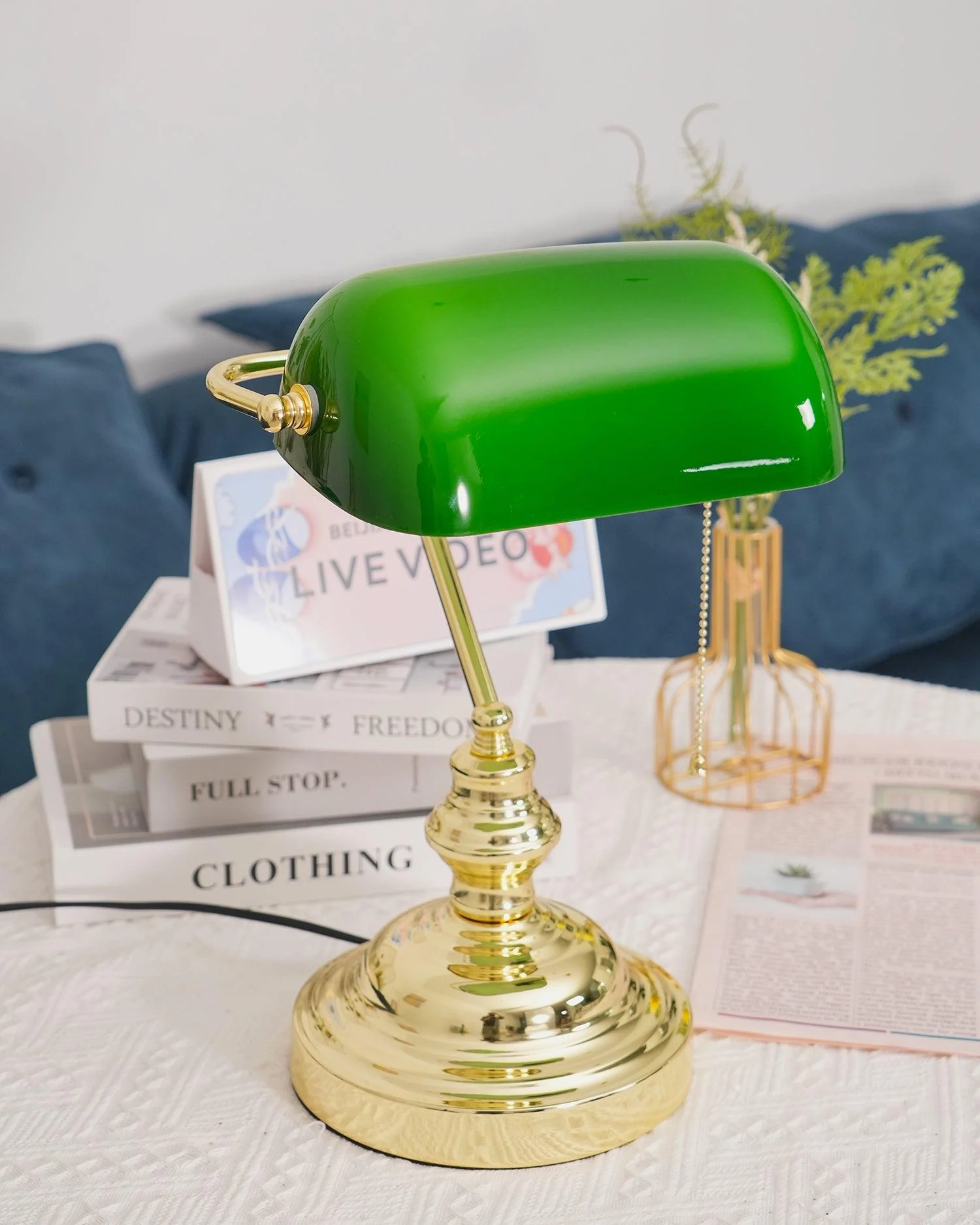 Vintage Bankers Table Lamp-Homelova
