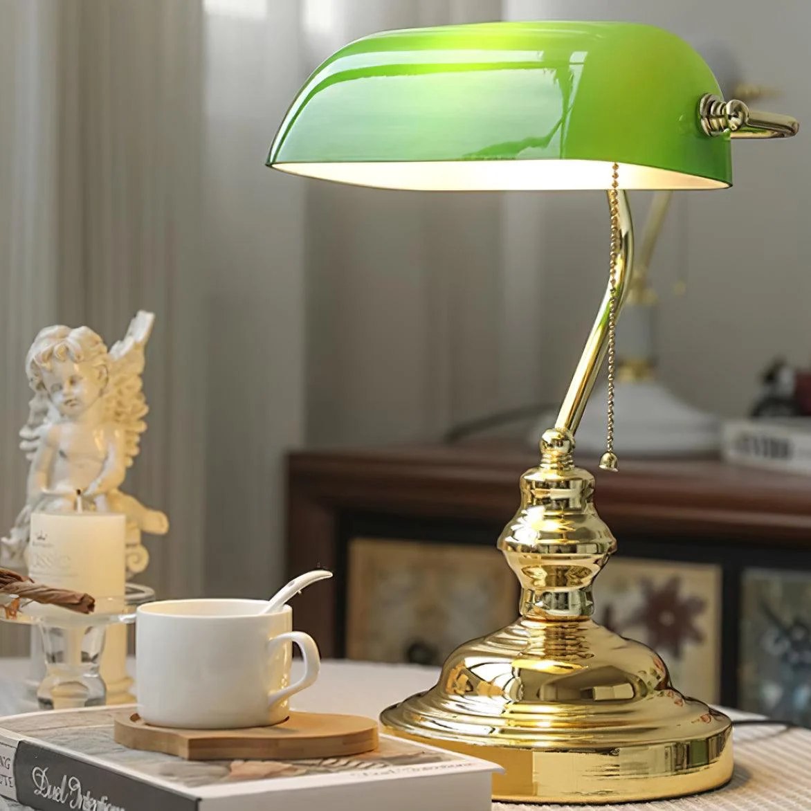 Vintage Bankers Table Lamp-Homelova