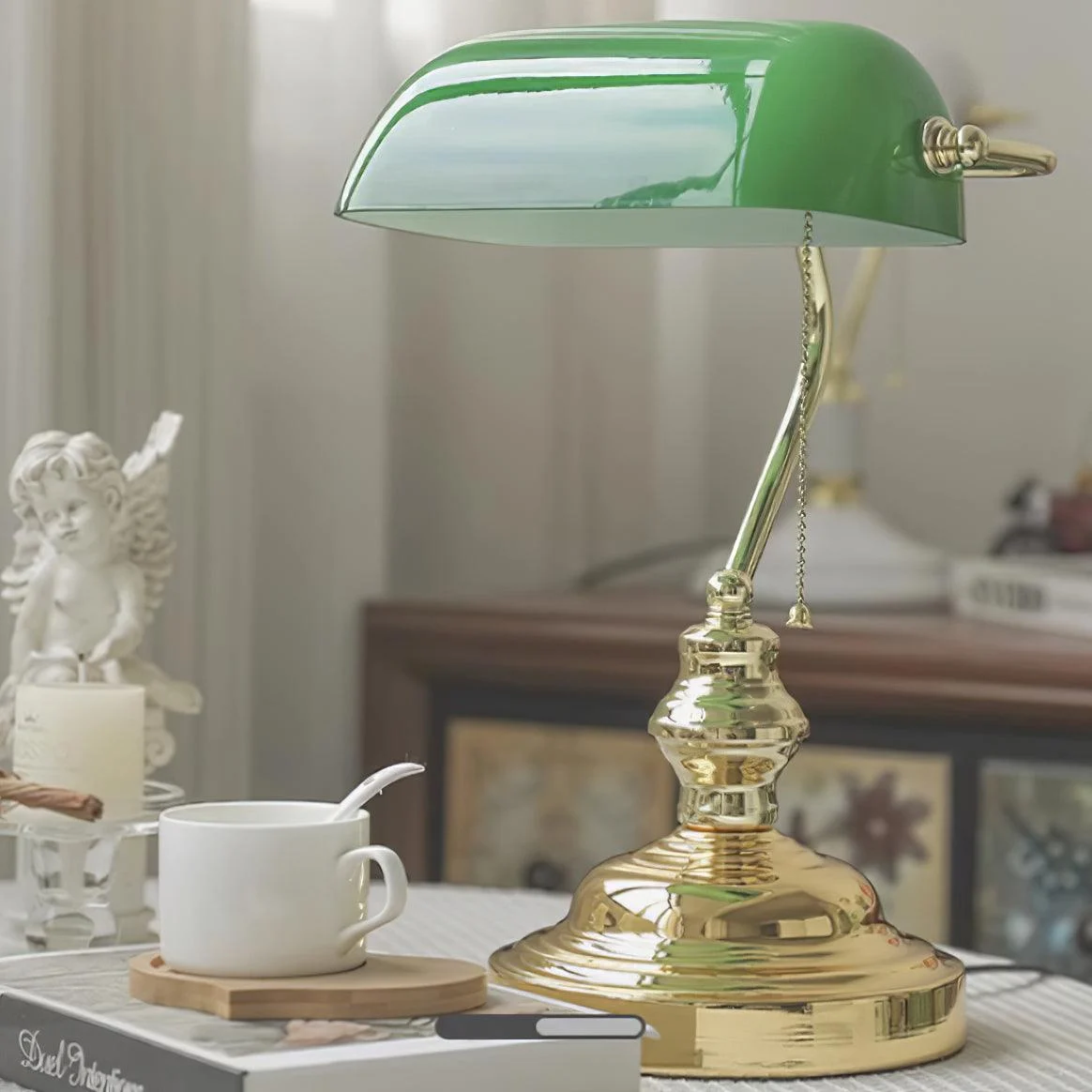 Vintage Bankers Table Lamp-Homelova