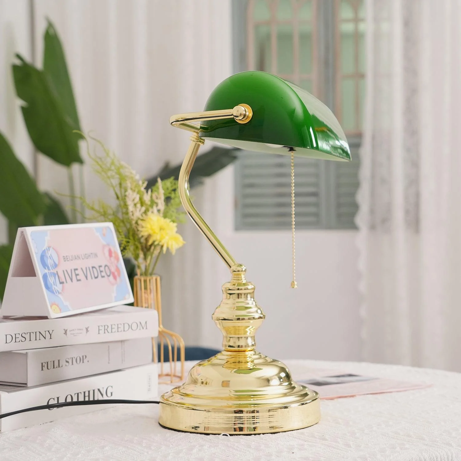 Vintage Bankers Table Lamp-Homelova