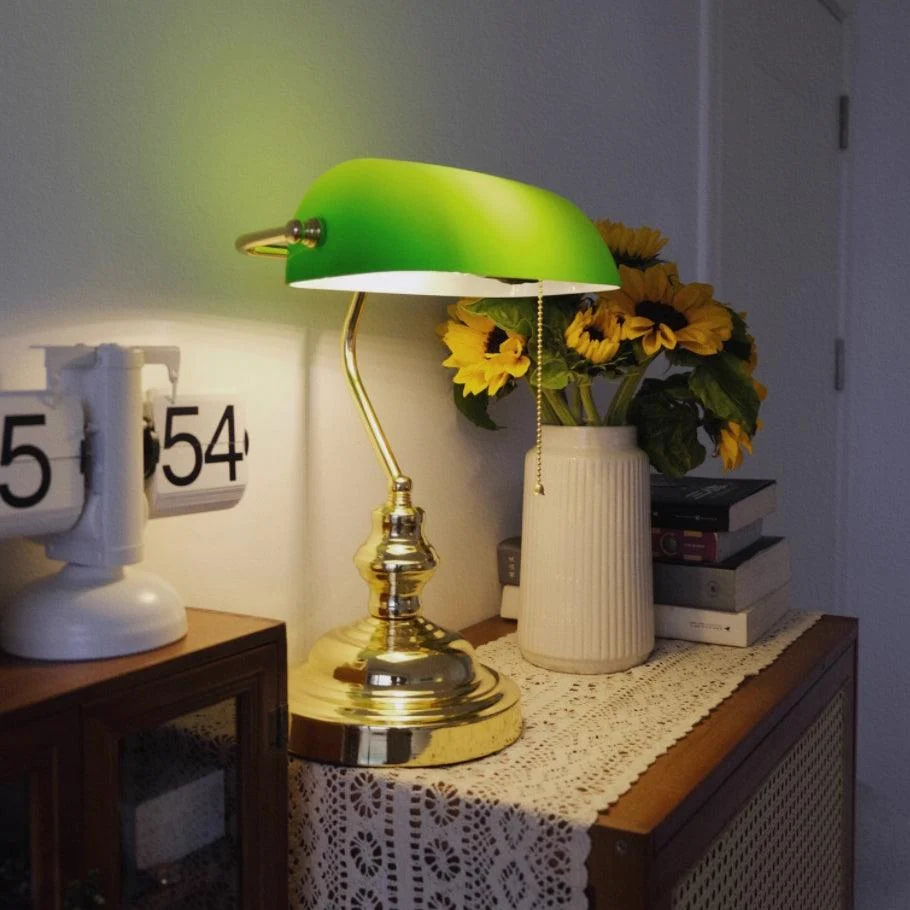 Vintage Bankers Table Lamp-Homelova