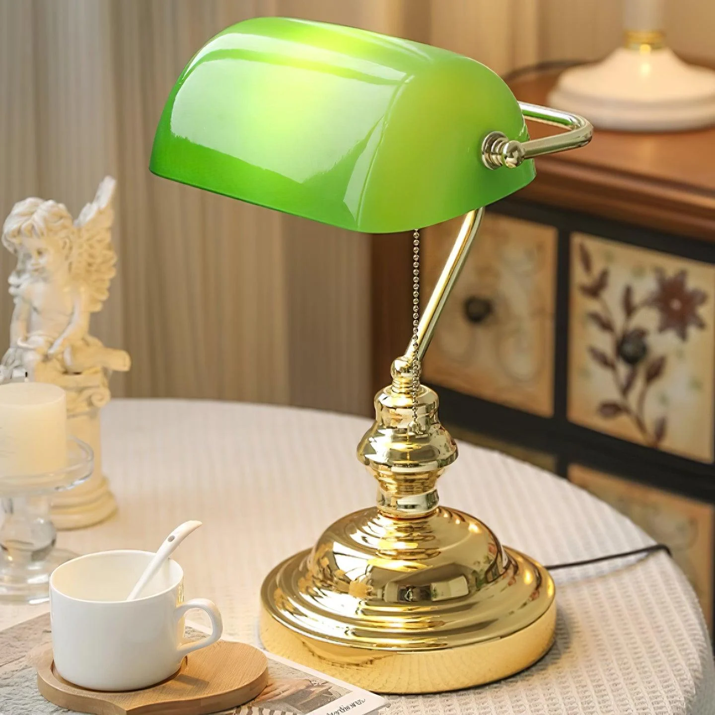 Vintage Bankers Table Lamp-Homelova