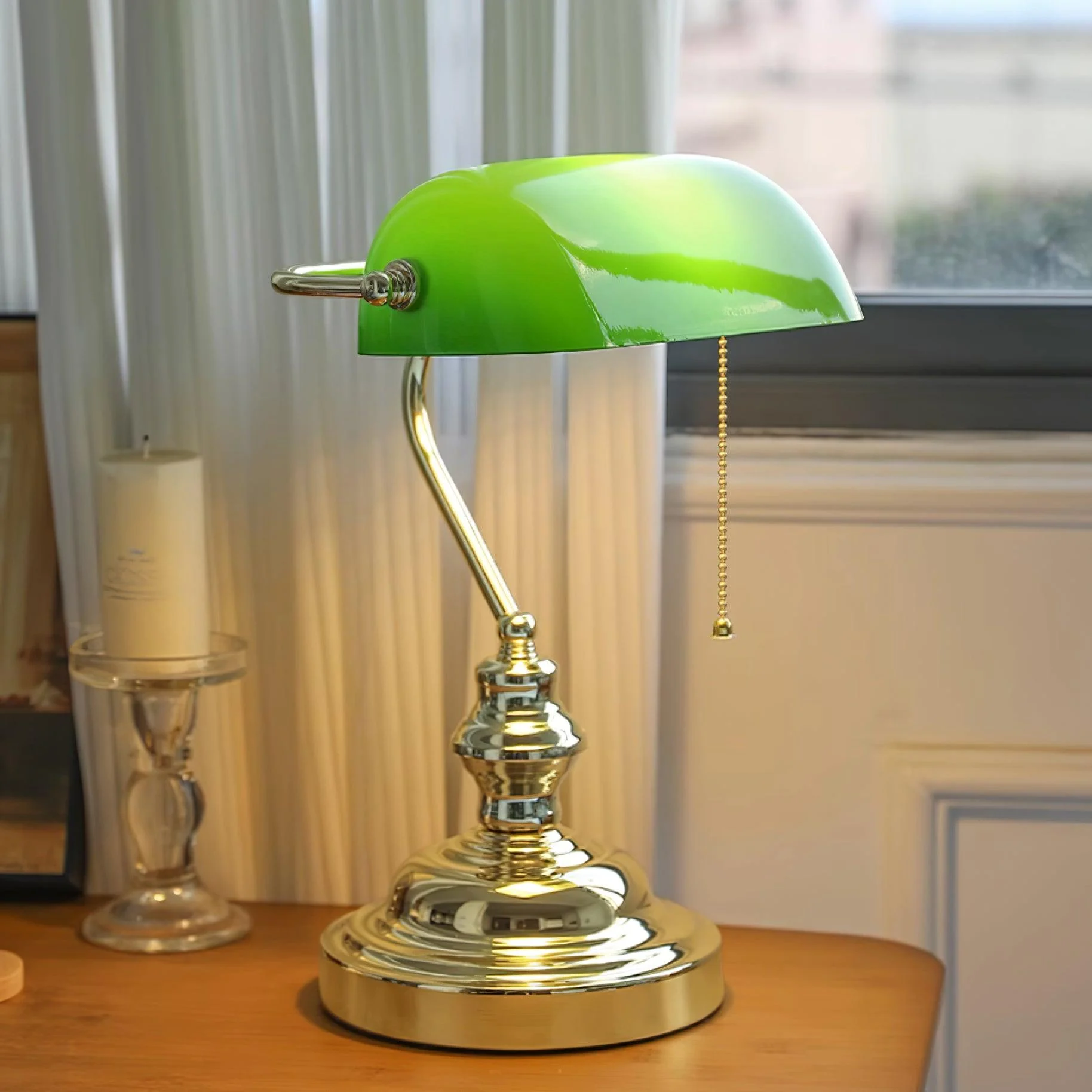 Vintage Bankers Table Lamp-Homelova
