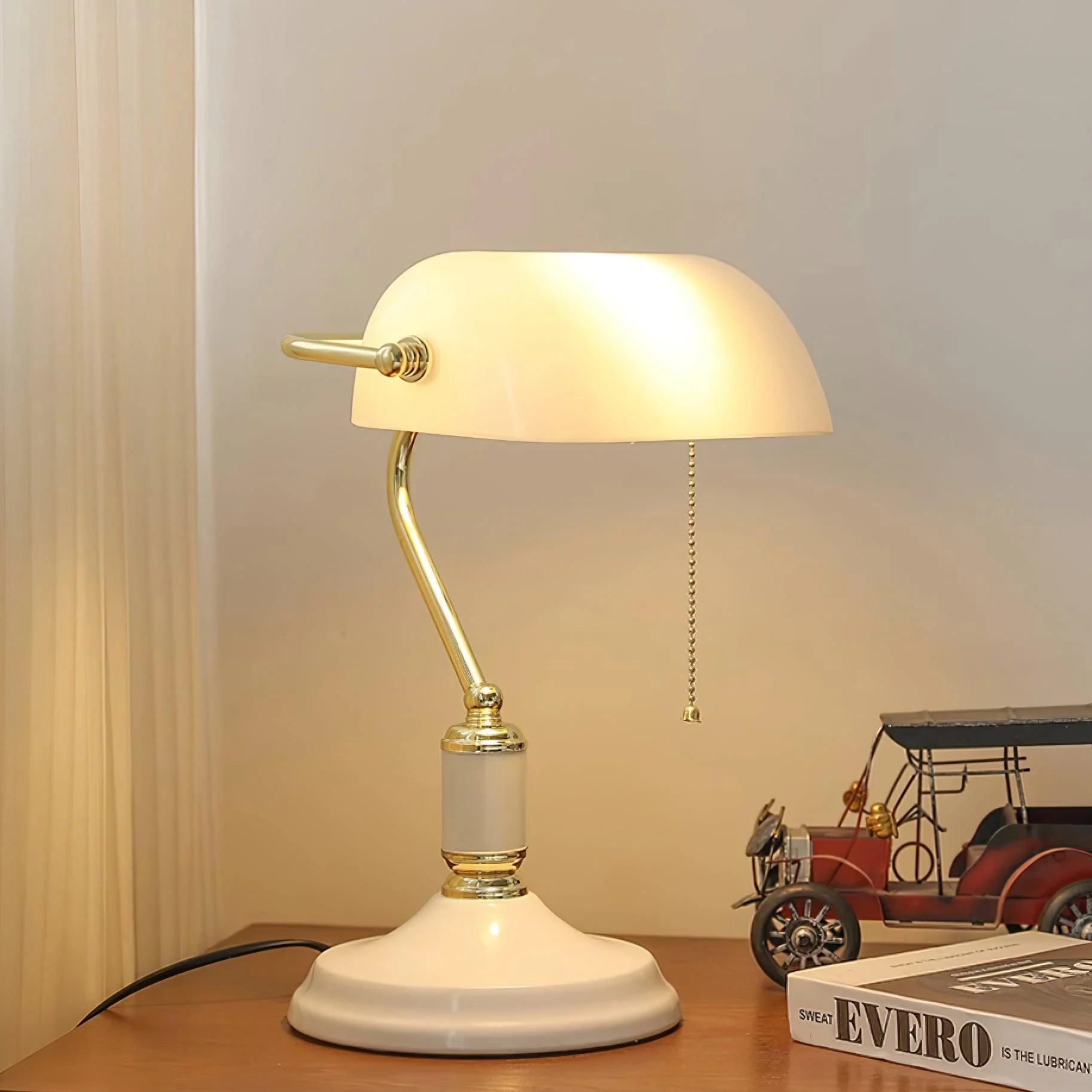 Vintage Bankers Table Lamp-Homelova