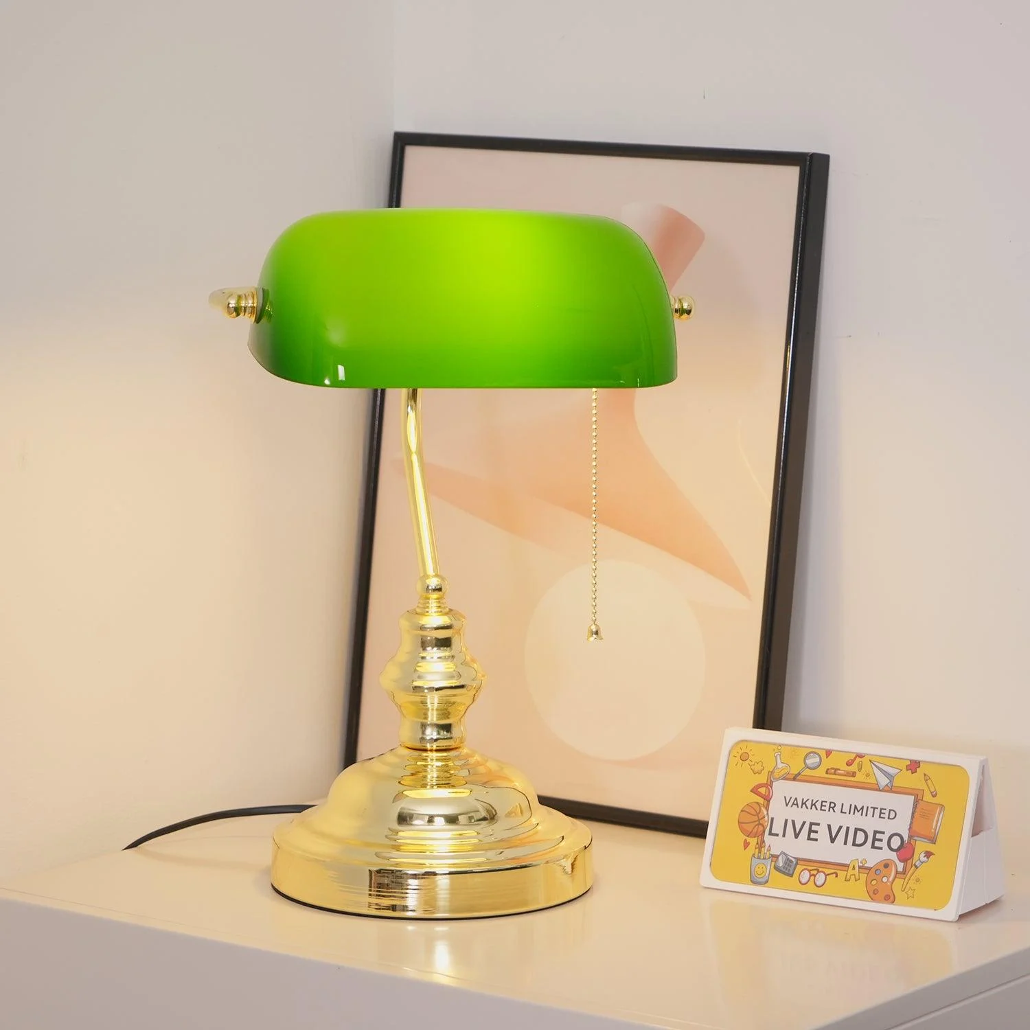Vintage Bankers Table Lamp-Homelova