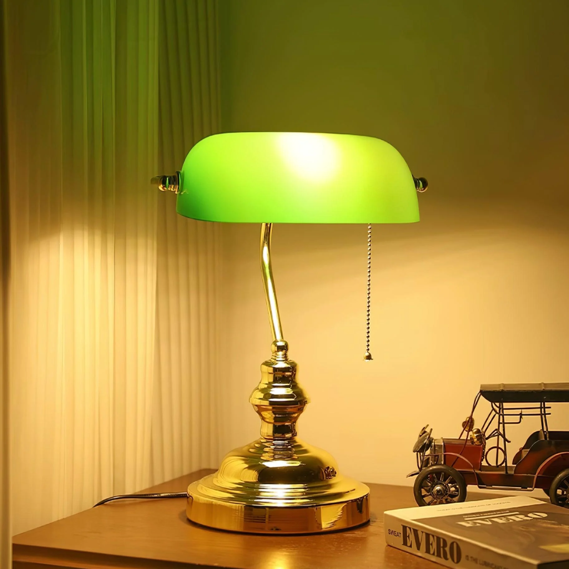 Vintage Bankers Table Lamp-Homelova