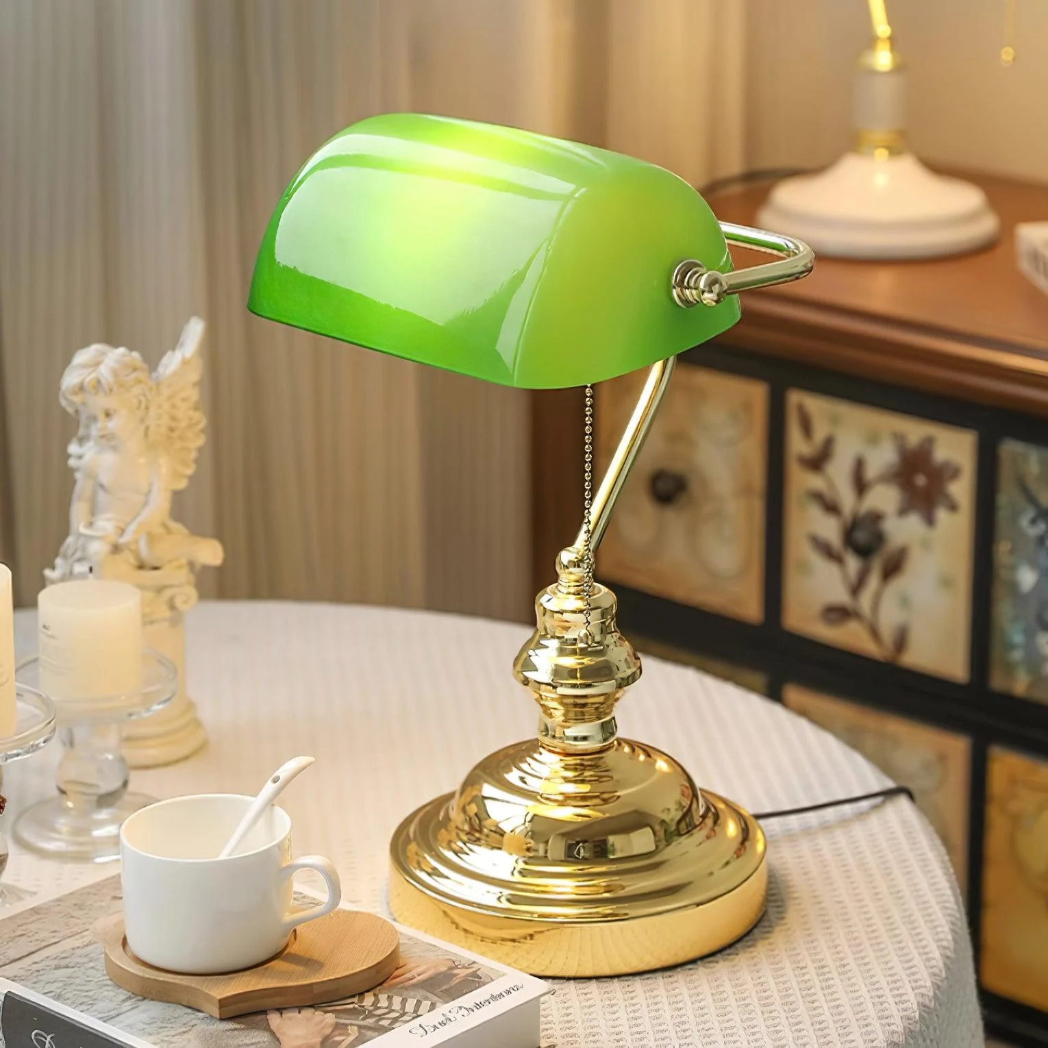 Vintage Bankers Table Lamp-Homelova