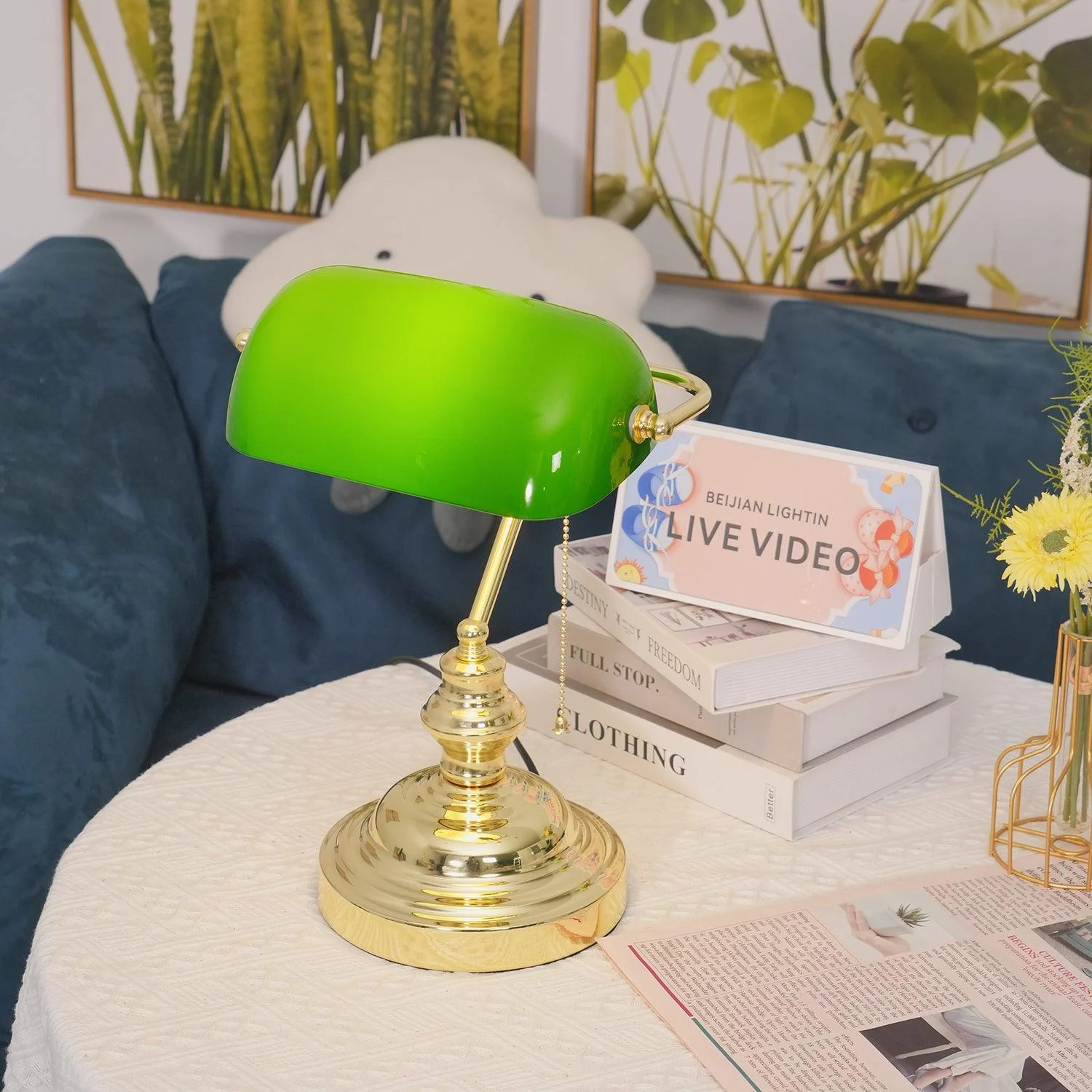 Vintage Bankers Table Lamp-Homelova